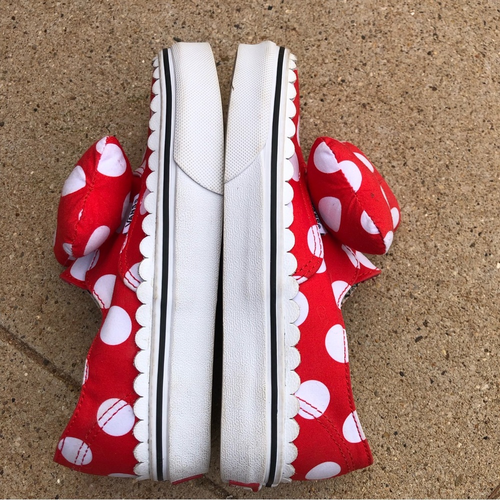Vans Red and White Polka Dot Kids Sneakers - Picture 5 of 9
